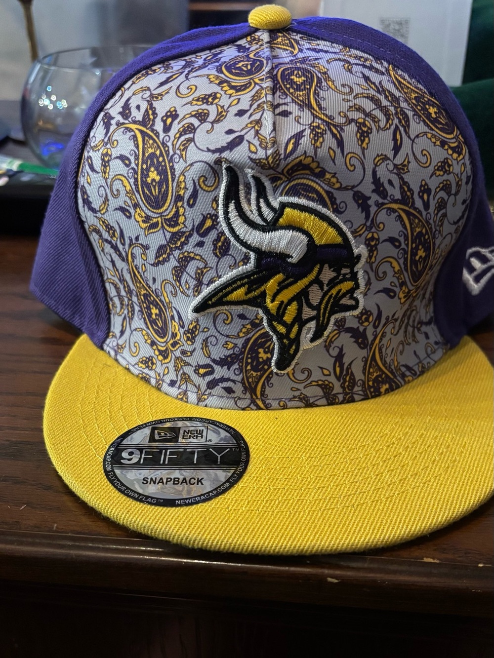 Minnesota Vikings New Era 9FIFTY Snapback Hat Paisley Purple Gold NFL Cap